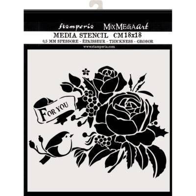 Stamperia Media Stencil 18x18 FOR YOU
