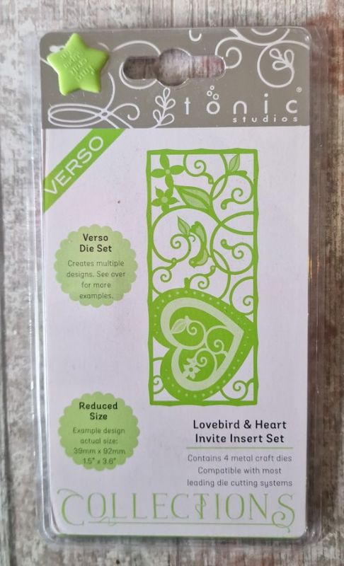 Tonic Collections Verso LOVEBIRD &amp; HEART INVITE INSERT