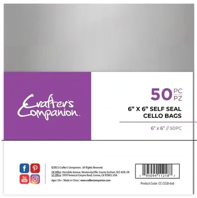 Crafters Companion Self Seal Cello Bags X 50 6" x 6"