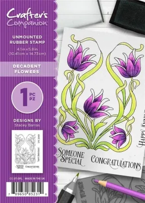 Crafters Companion Stamps A6 Textures -  DECADENT FLOWERS