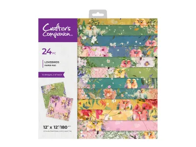 Crafters Companion LOVEBIRDS Paper Pad 12x12