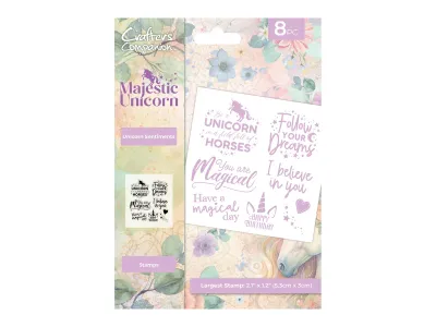 Crafters Companion Majestic Unicorn Acrylic Stamp Set UNICORN SENTIMENTS