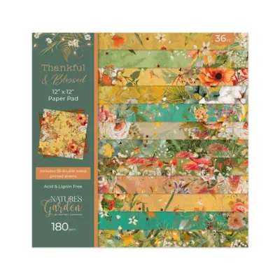 Crafter's Companion Thankful &amp; Blessed 12" x 12" Paper Pad 180gsm