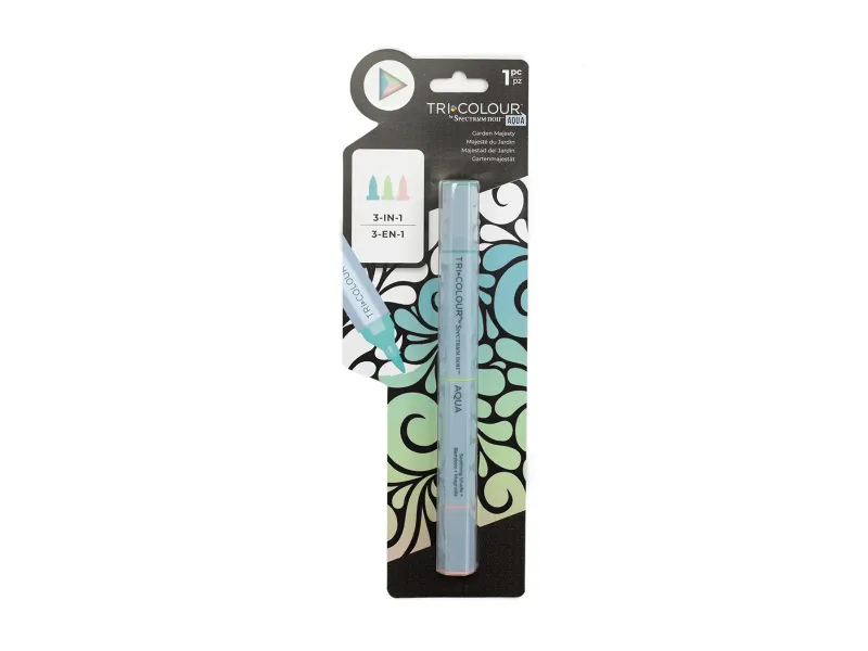 Crafters Companion Spectrum Noir Tri-colour Aqua GARDEN MAJESTY