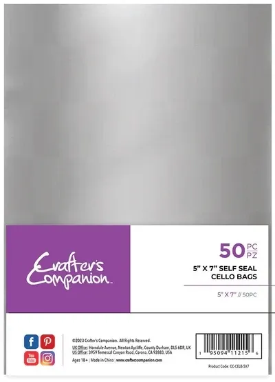 Crafters Companion Self Seal Cello Bags X 50 5" x 7"