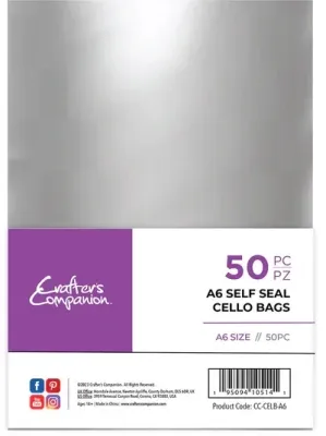 Crafters Companion Self Seal Cello Bags X 50 A6