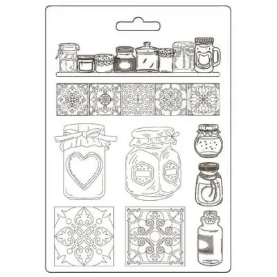 Stamperia Golden Harmony A5 Soft Mould POTS