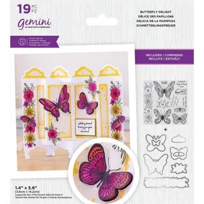 Crafters Companion Gemini Stamp &amp; Die Set BUTTERFLY DELIGHT