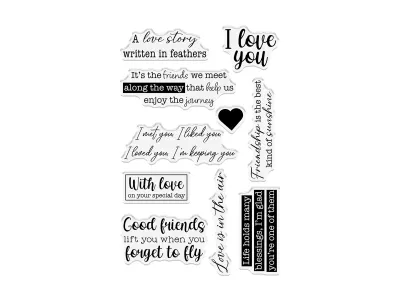 Crafters Companion Acrylic Stamp Set WRITTEN IN FEATHERS