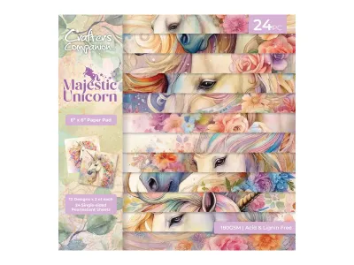 Crafters Companion Majestic Unicorn Paper Pad 6"x6"