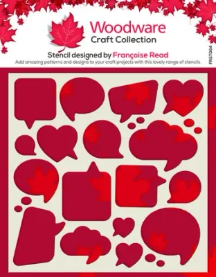 Woodware Stencil 6" x 6" SPEECH BUBBLES