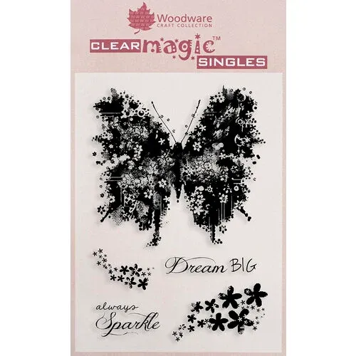 Woodware Clear Magic SINGLES BUTTERFLY SPARKLE