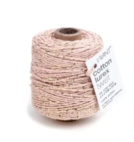 Vivant Cotton Lurex Cord 50m MARBLE ROSE