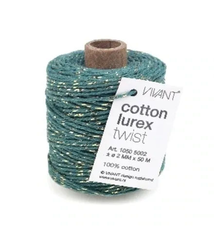 Vivant Cotton Lurex Cord 50m PETROL