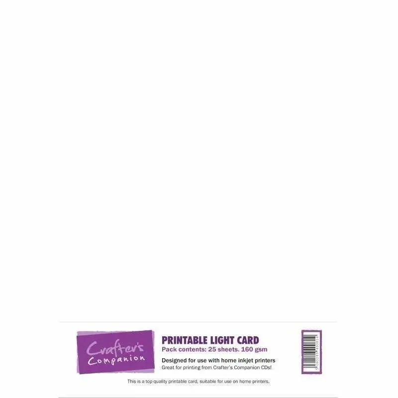 Crafter's Companion A4 Pack (x25) PRINTABLE LIGHT CARD 160gsm