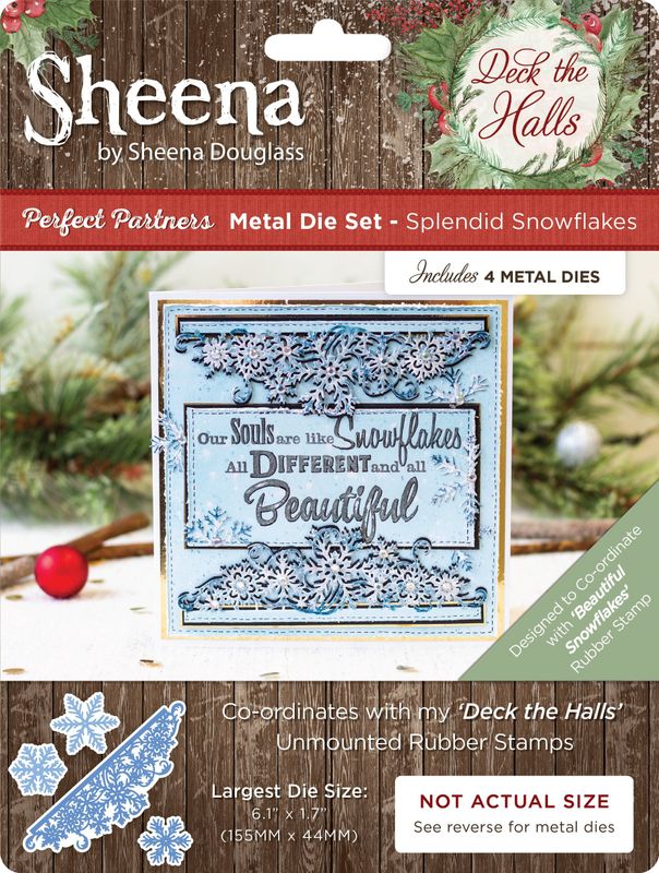 Sheena Douglass Deck the Halls Stamp &amp; Die set - SPLENDID SNOWFLAKES die set and BEAUTIFUL SNOWFLAKES stamp set