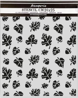Stamperia Whispering Woods Thick Stencil 20x25cm LEAVES &amp; ACORNS