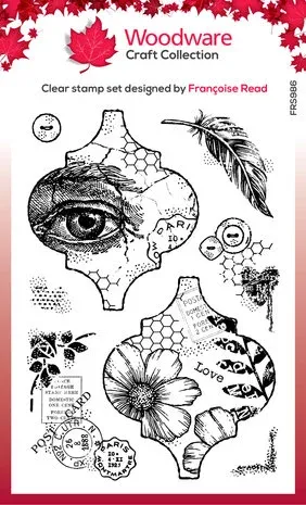 Woodware Vintage Tiles Clear Stamps