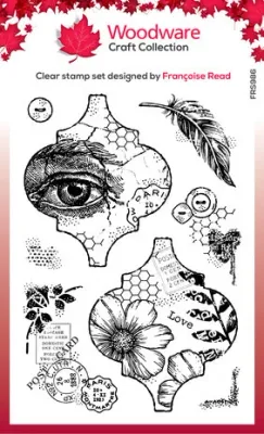 Woodware Vintage Tiles Clear Stamps