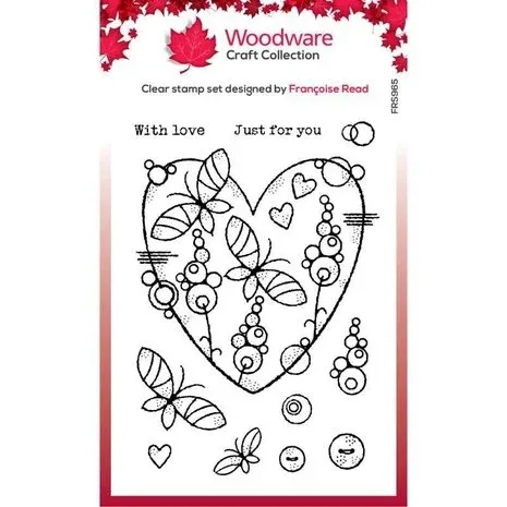 Woodware Butterfly Heart Clear Stamps