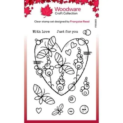 Woodware Butterfly Heart Clear Stamps