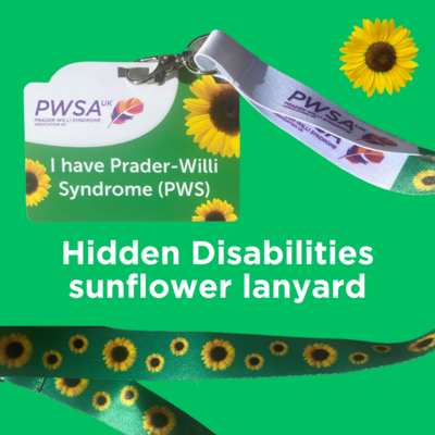 Hidden Disabilities sunflower lanyard and card for PWS