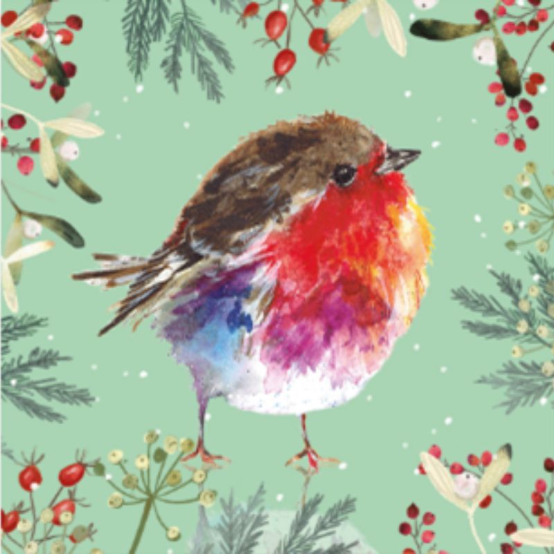 Christmas cards: Fluffy in the Foliage