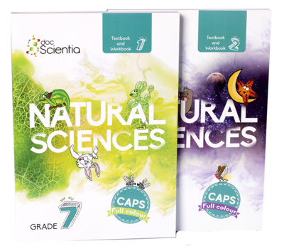 Grade 7 DocScientia Natural Sciences Textbook and Workbook Book 1 and 2 (2 Books) COLOUR