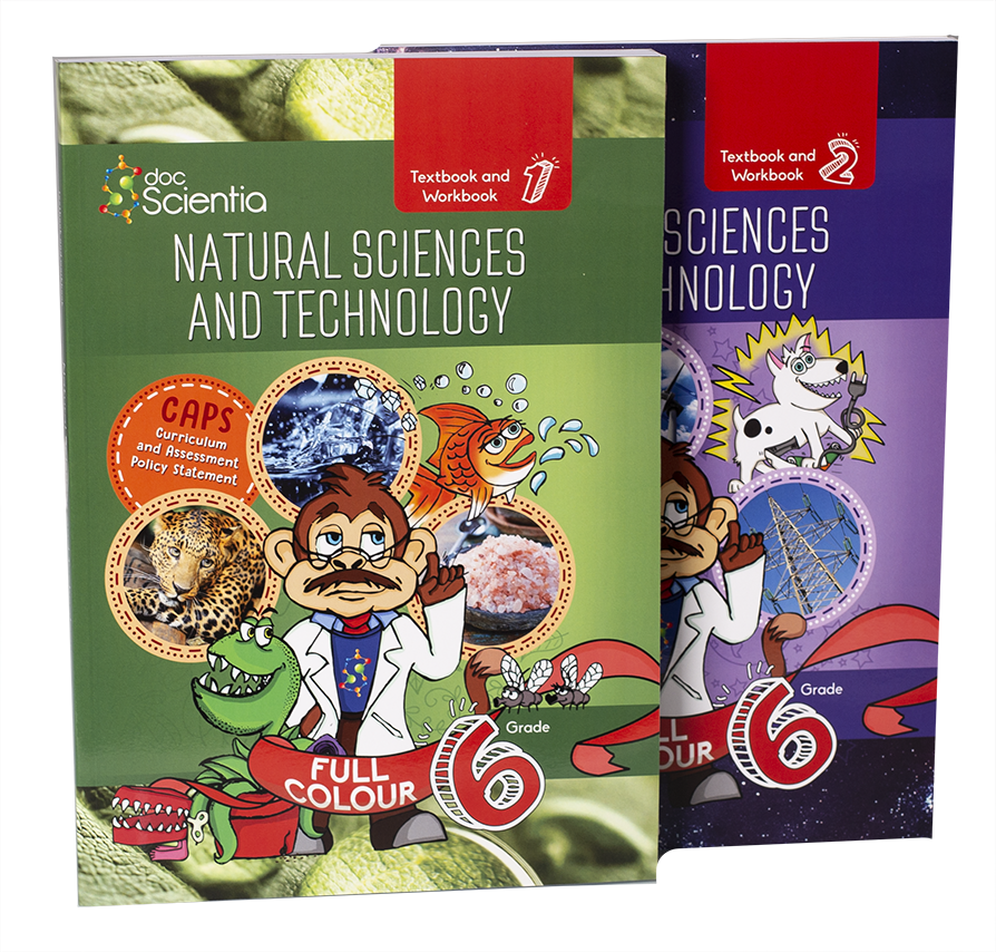 Grade 6 DocScientia Textbook and Workbook Book 1 and 2 Natural Sciences & Technology COLOUR (2 Books)