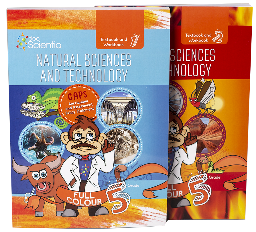 Grade 5 DocScientia Textbook and Workbook Book 1 and 2 Natural Sciences & Technology COLOUR (2 Books)