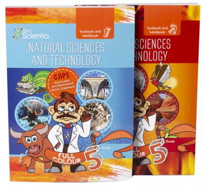 Grade 5 DocScientia Textbook and Workbook Book 1 and 2 Natural Sciences &amp; Technology COLOUR (2 Books)
