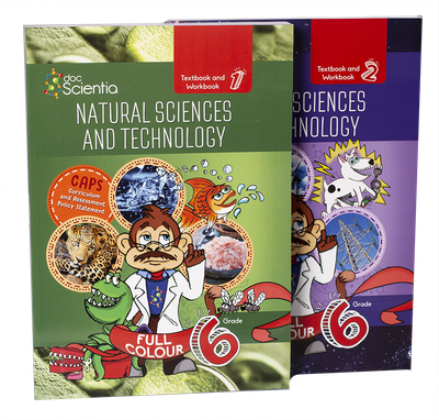 Grade 6 DocScientia Textbook and Workbook Book 1 and 2 Natural Sciences &amp; Technology COLOUR (2 Books)