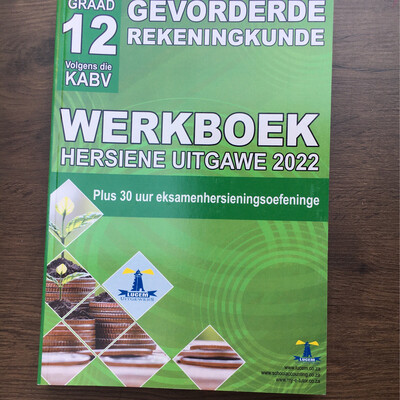 Graad 12 Lucem Gevorderde Rekeningkunde Werkboek 2025 Uitgawe