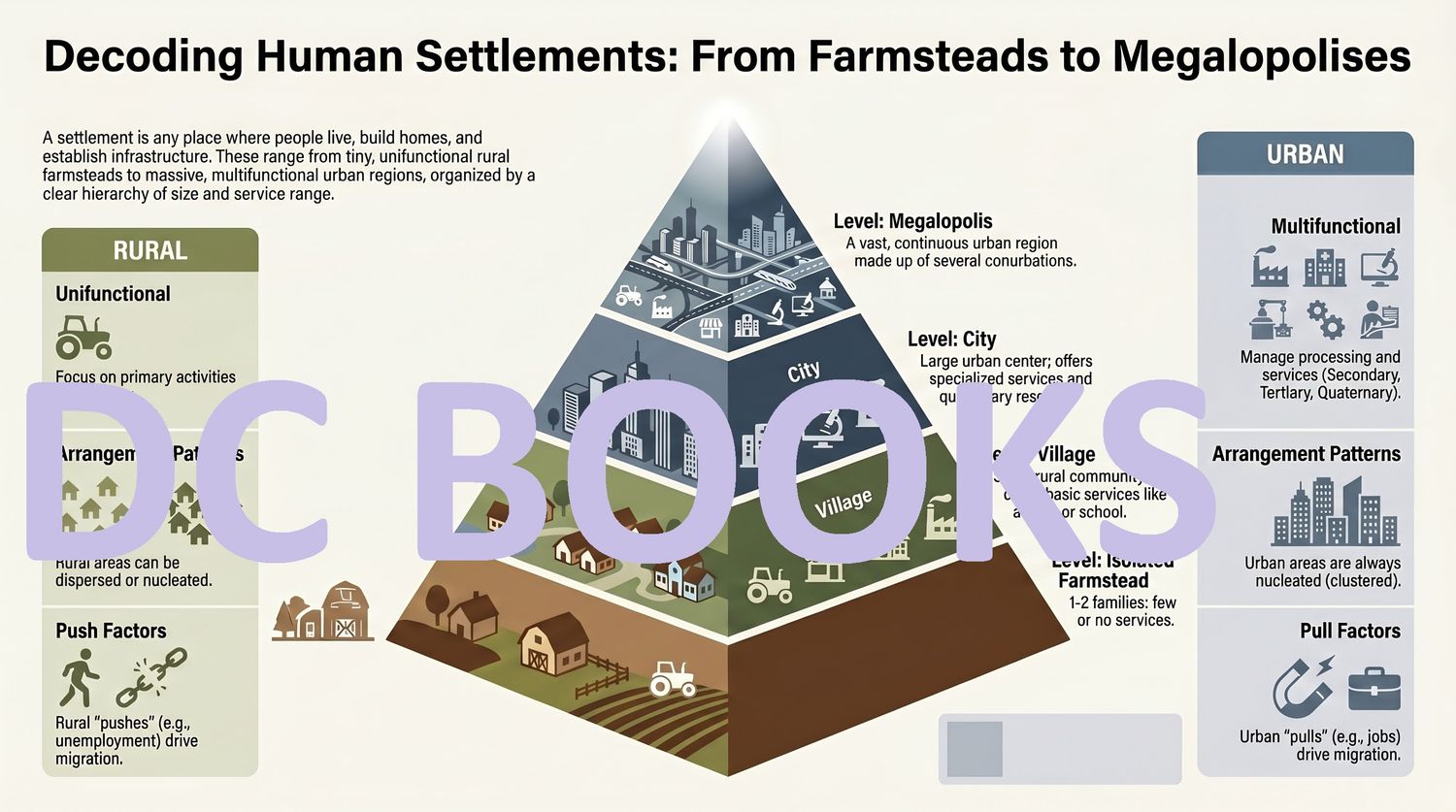 Decoding Human Settlement Hierarchies