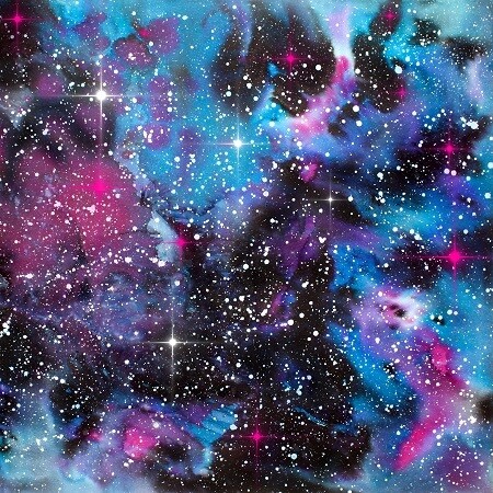 Watercolor Galaxy Black