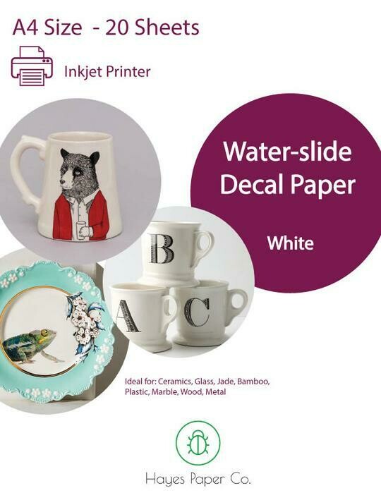 WHITE INKJET WATERSLIDE DECAL PAPER