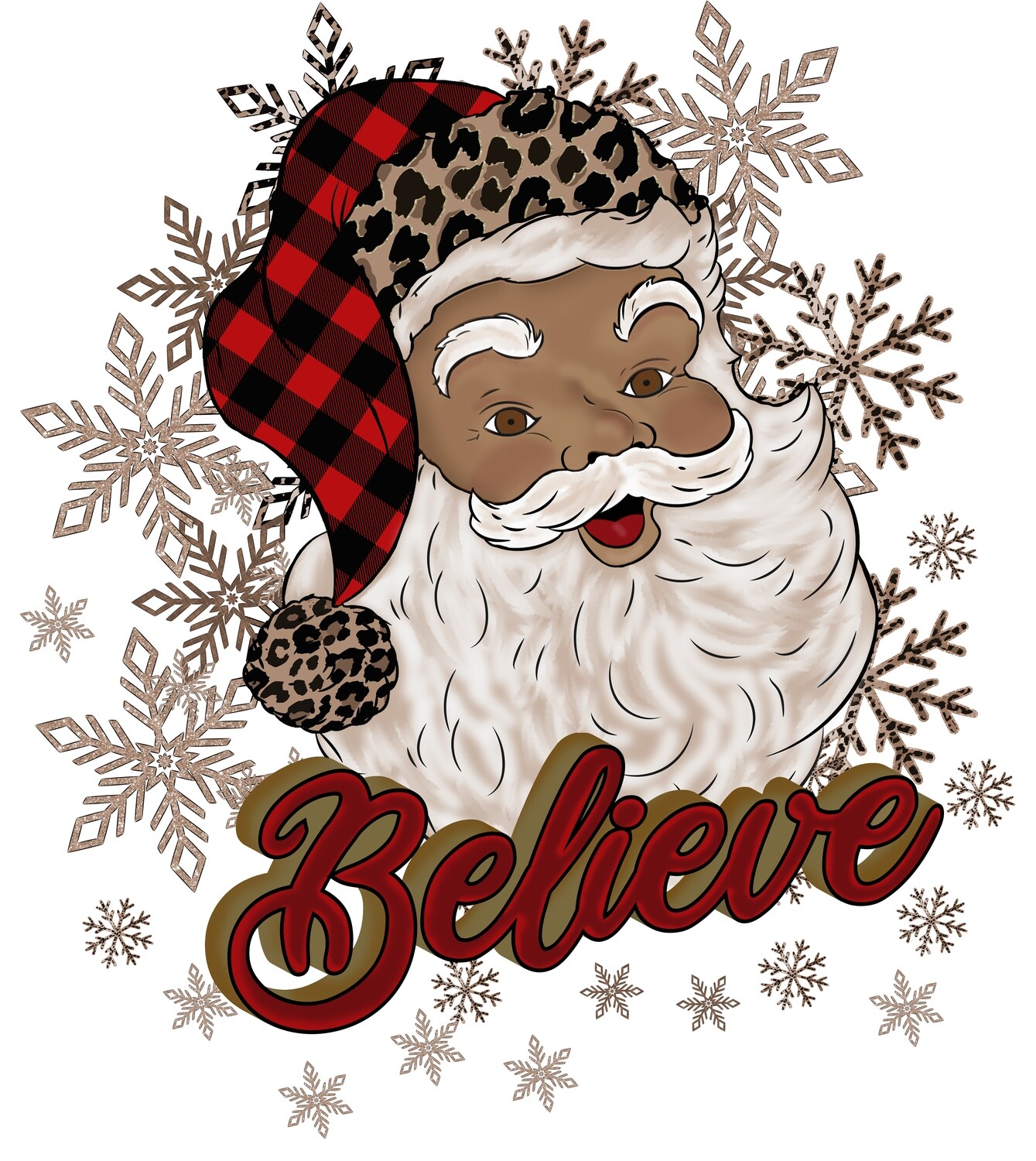 Clip Art MC 21 Santa Believe Brown, SIZE: Small 5&quot;-6&quot; (8PK)