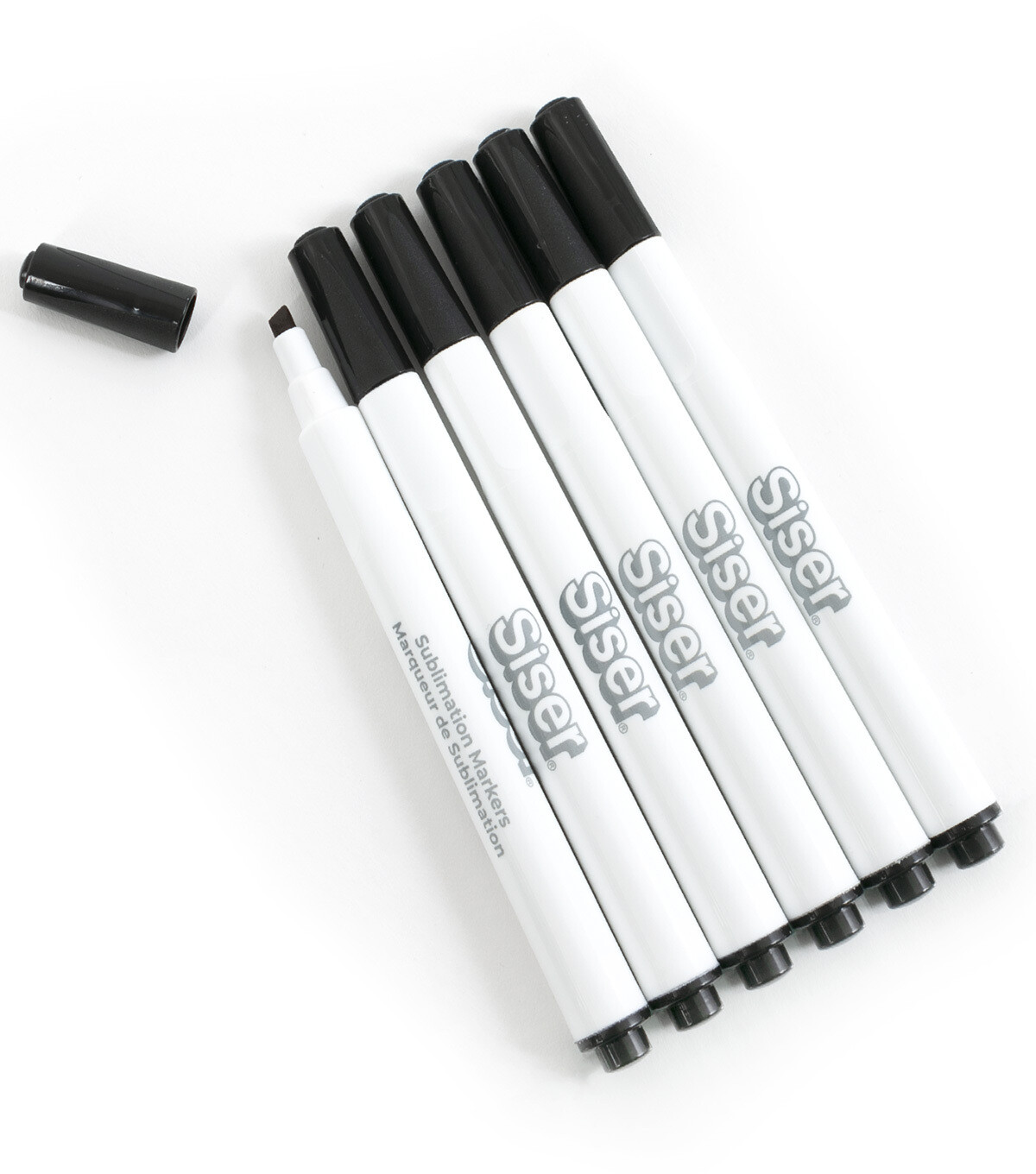 SISER SUBLIMATION MARKERS, PACK STYLE: 6-PK BLACK- CASE QTY ONLY 16 BOXES PER PACK STYLE
