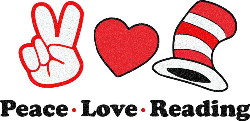 GLITTER Clip Art DR S 23 PEACE LOVE READ