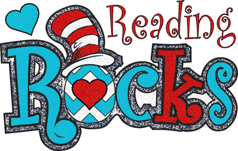 GLITTER Clip Art DR S 23 READING ROCKS
