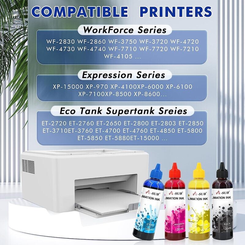 A-SUB 480ML Sublimation Ink Refill for Epson Inkjet Printer