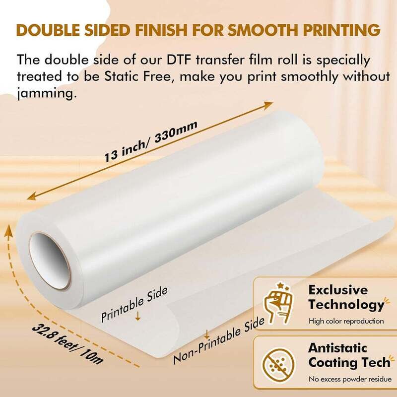 A-SUB DTF Transfer Film Roll 13" x 32.8ft (Double Sided Matte)