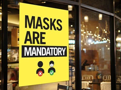 Pre-Printed Window Cling - Masks are Mandatory