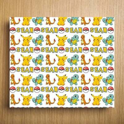Personalized Pokemon Wrapping Paper | Add Any Name | POKEMON