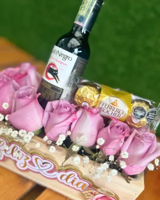Caja de Rosas Rustica