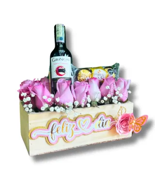 Caja de Rosas Rustica