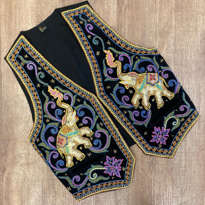 Elephant Embroidered Sequin Vest Elephant Embroidered Sequin Vest