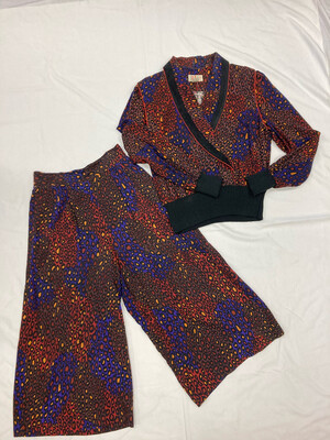 Purple Animal Print Two-Piece Pant Set Purple Animal Print Two-Piece Pant Set