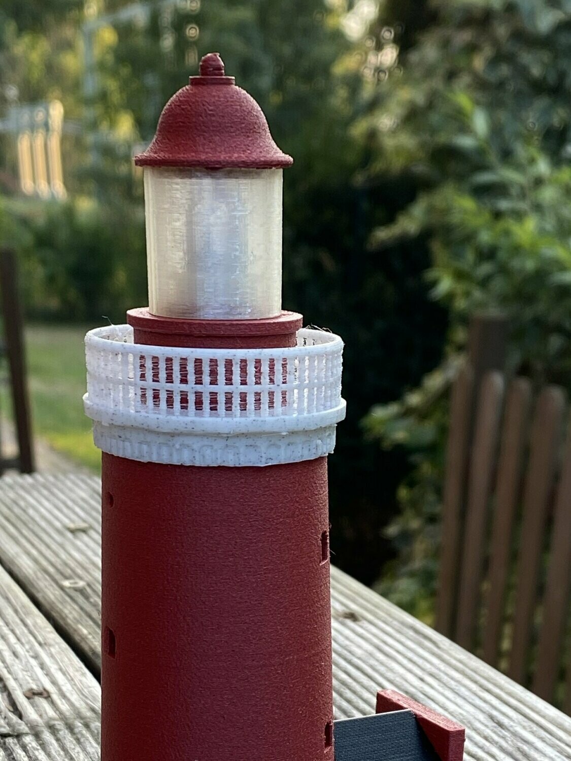 Bovbjerg Fyr beleuchtet 150mm dunkelrot matt / Granit Bovbjerg Fyr beleuchtet 150mm dunkelrot matt / Granit