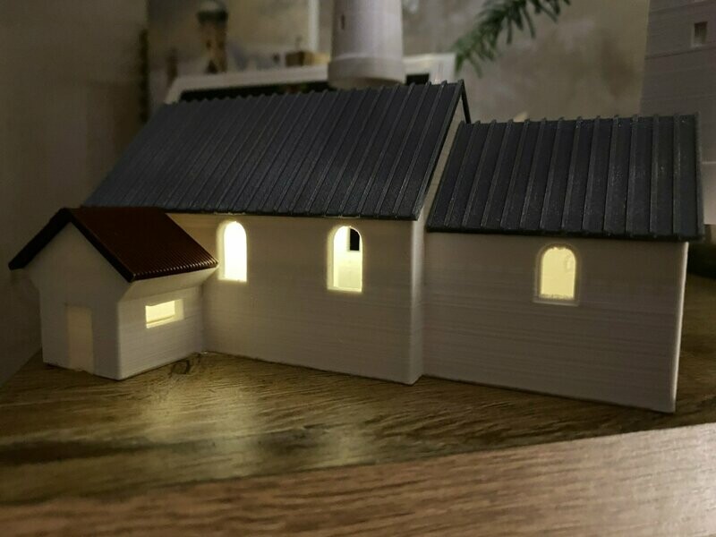 Marup Kirke beleuchtet